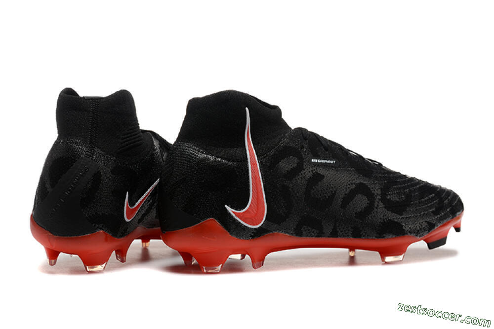 Nike Phantom Luna Elite UN FG High-Tops Soccer Cleats - Black/White/Red 6