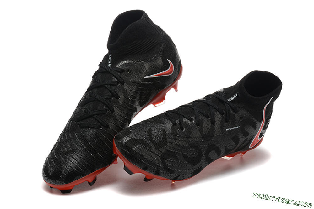 Nike Phantom Luna Elite UN FG High-Tops Soccer Cleats - Black/White/Red 7