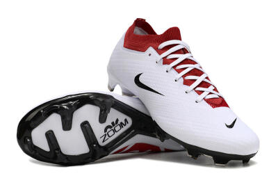 Nike Air Zoom Mercurial Vapor 15 Elite FG Low-Tops Soccer Cleats - White/Black/Red
