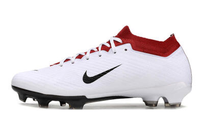 Nike Air Zoom Mercurial Vapor 15 Elite FG Low-Tops Soccer Cleats - White/Black/Red