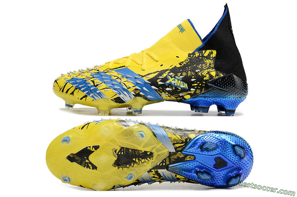 Adidas Predator Freak.1 Marvel FG High-Tops Soccer Cleats - Yellow/Blue/Black 1