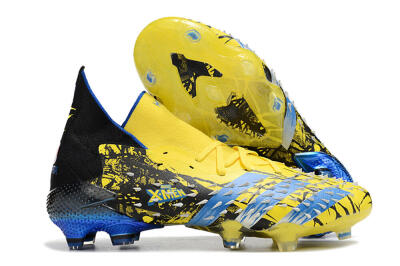 Adidas Predator Freak.1 Marvel FG High-Tops Soccer Cleats - Yellow/Blue/Black