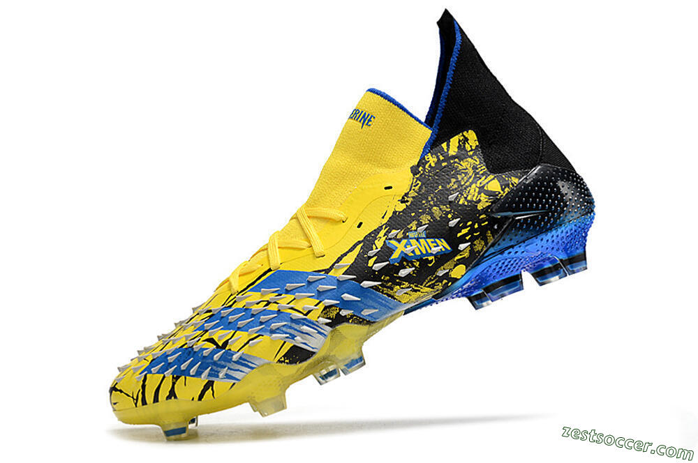 Adidas Predator Freak.1 Marvel FG High-Tops Soccer Cleats - Yellow/Blue/Black 6