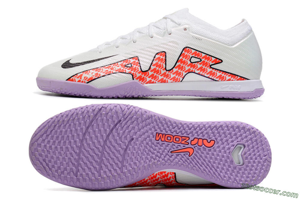 Nike Air Zoom Mercurial Vapor 15 Elite IC Low-Tops Soccer Shoes - White/Red/Black 1
