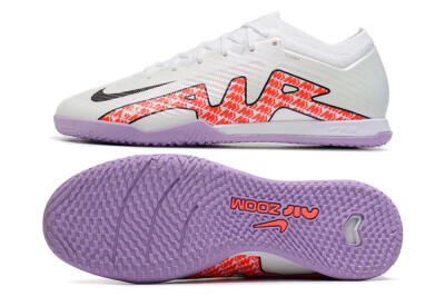 Nike Air Zoom Mercurial Vapor 15 Elite IC Low-Tops Soccer Shoes - White/Red/Black