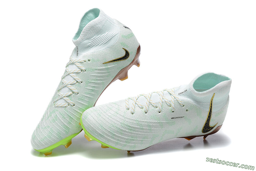 Nike Phantom Luna Elite United Golden Pack FG High-Tops Soccer Cleats - Jade/Black/Gold 5