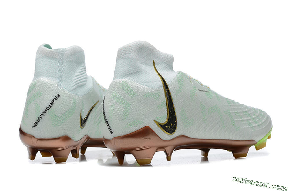 Nike Phantom Luna Elite United Golden Pack FG High-Tops Soccer Cleats - Jade/Black/Gold 8