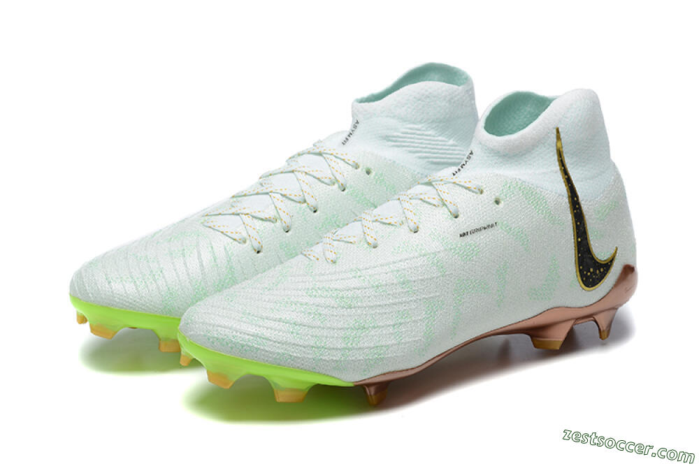 Nike Phantom Luna Elite United Golden Pack FG High-Tops Soccer Cleats - Jade/Black/Gold 9