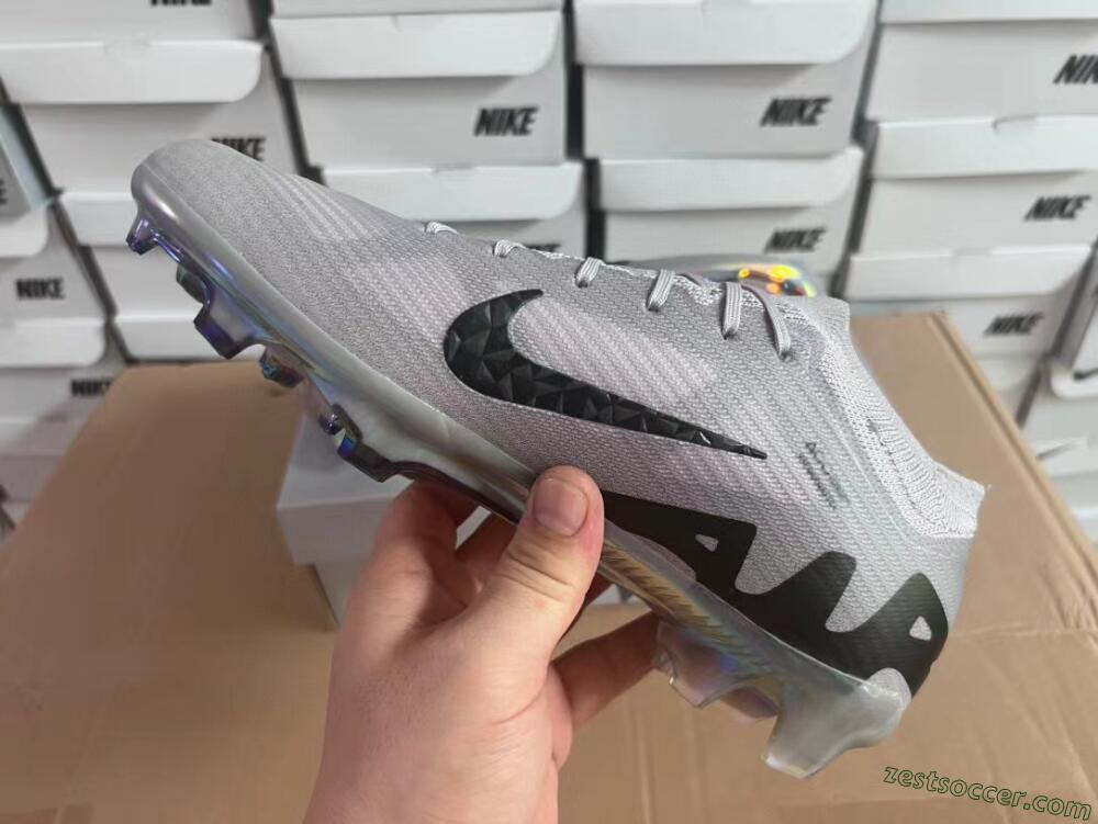 Nike Air Zoom Mercurial Vapor 15 Elite FG Low-Tops Soccer Cleats - Grey/Black/Gold