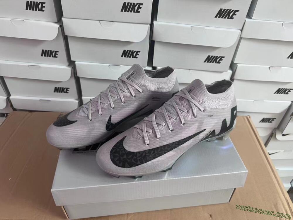 Nike Air Zoom Mercurial Vapor 15 Elite FG Low-Tops Soccer Cleats - Grey/Black/Gold