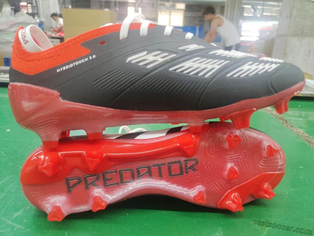 Adidas Predator Elite Foldover Tongue FG Low-Tops Soccer Cleats - Black/White/Red