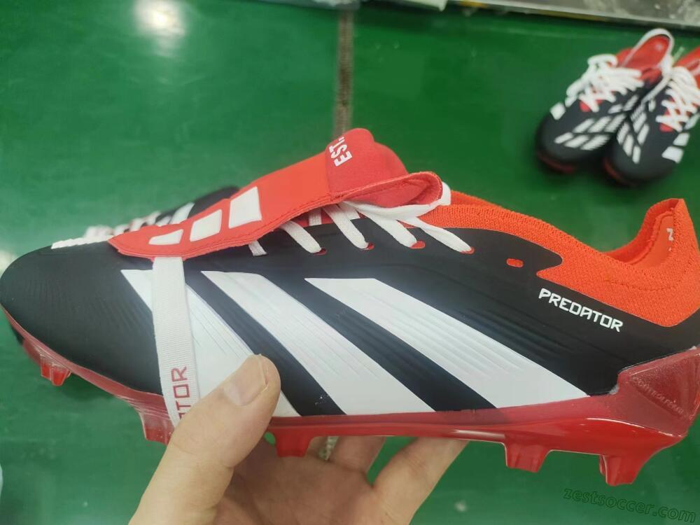 Adidas Predator Elite Foldover Tongue FG Low-Tops Soccer Cleats - Black/White/Red
