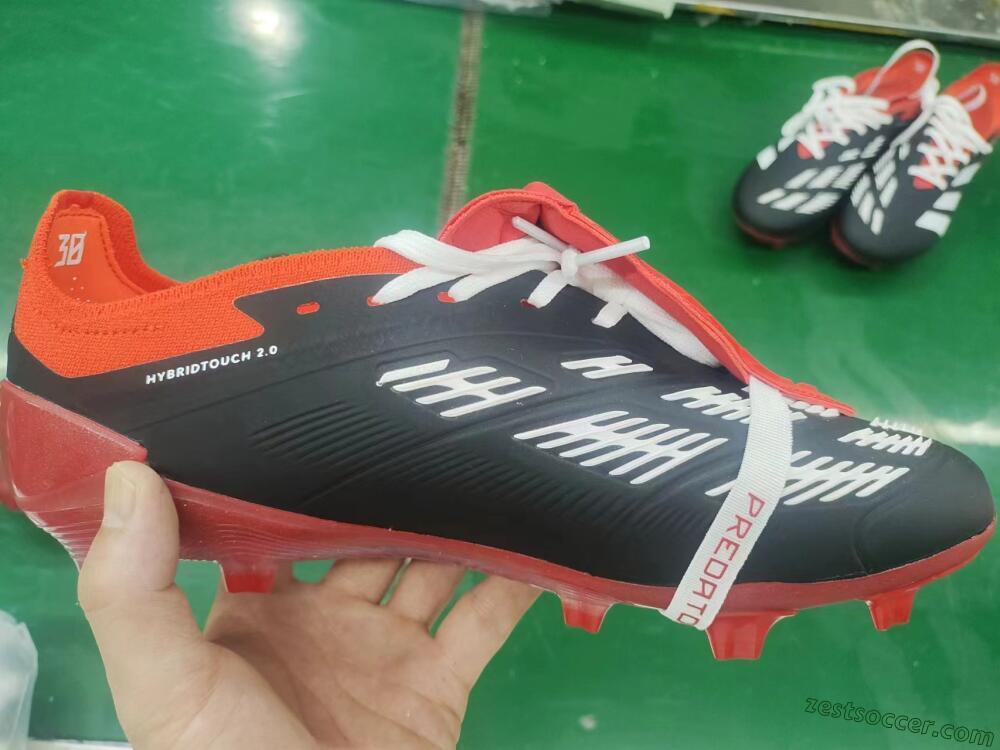 Adidas Predator Elite Foldover Tongue FG Low-Tops Soccer Cleats - Black/White/Red