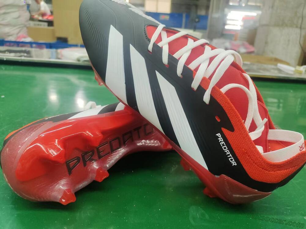 Adidas Predator Elite Foldover Tongue FG Low-Tops Soccer Cleats - Black/White/Red