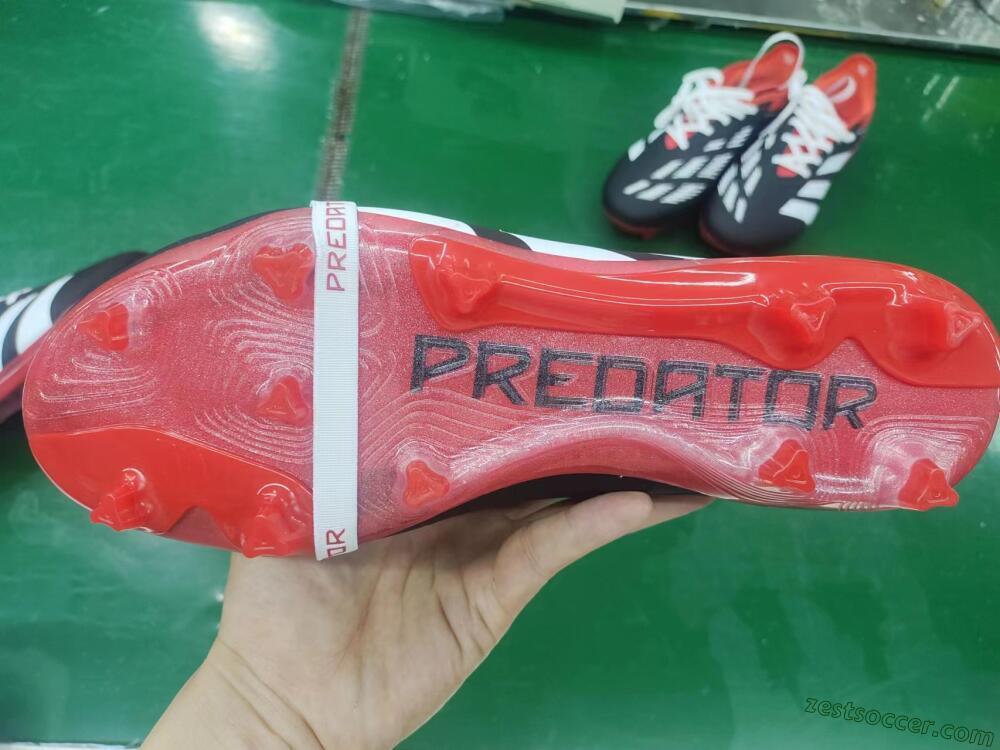 Adidas Predator Elite Foldover Tongue FG Low-Tops Soccer Cleats - Black/White/Red