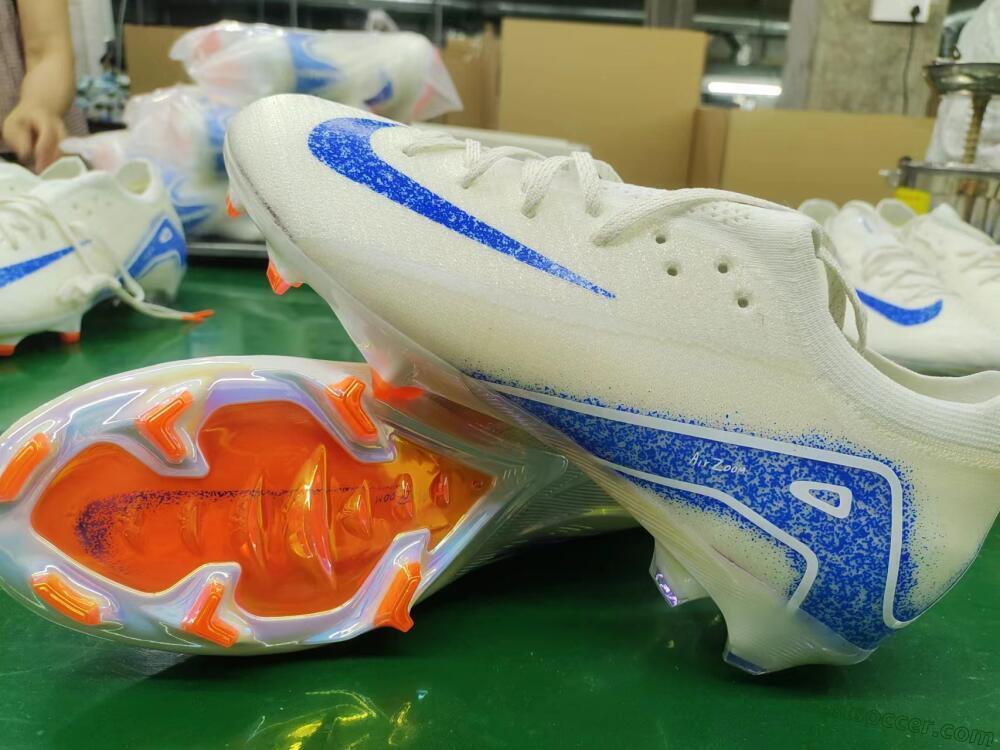 Nike Air Zoom Mercurial Vapor 16 Elite FG Low-Tops Soccer Cleats - Beige/Blue/Orange