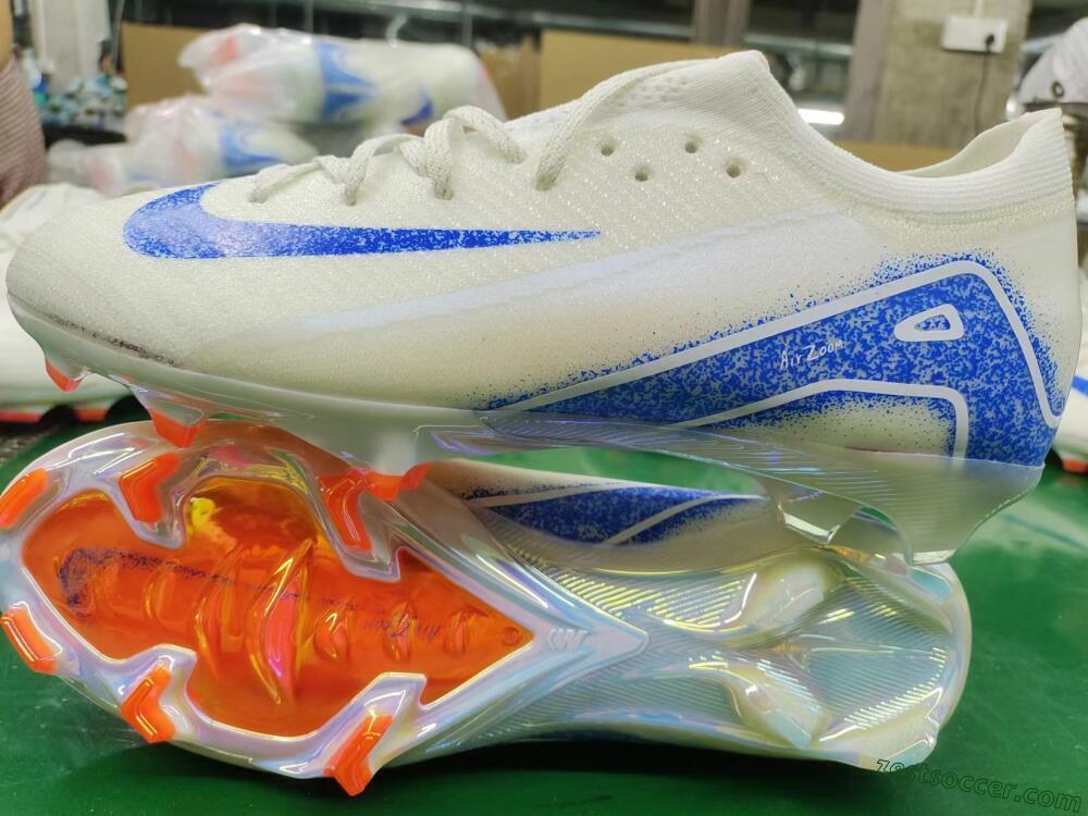 Nike Air Zoom Mercurial Vapor 16 Elite FG Low-Tops Soccer Cleats - Beige/Blue/Orange