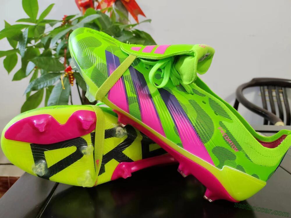 Adidas Predator Elite Foldover Tongue FG Low-Tops Soccer Cleats - Green/Pink/Purple/Yellow