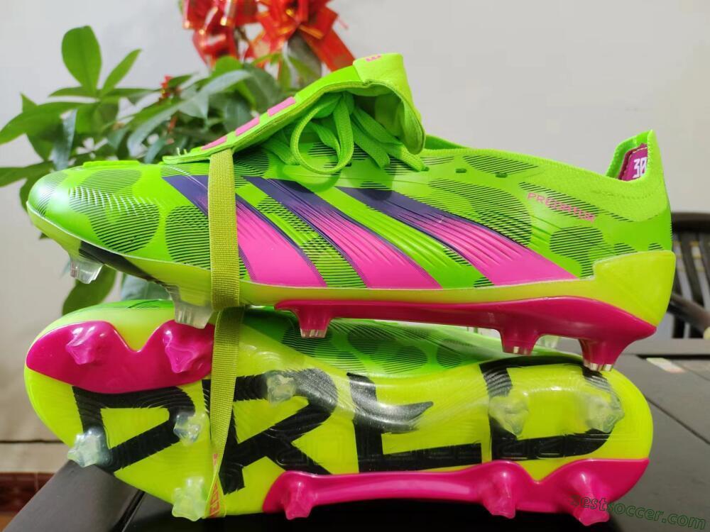 Adidas Predator Elite Foldover Tongue FG Low-Tops Soccer Cleats - Green/Pink/Purple/Yellow