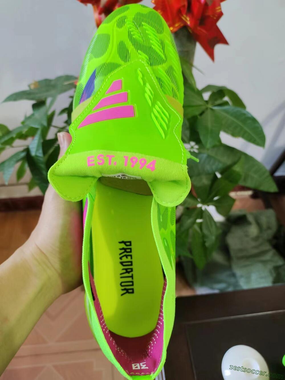 Adidas Predator Elite Foldover Tongue FG Low-Tops Soccer Cleats - Green/Pink/Purple/Yellow
