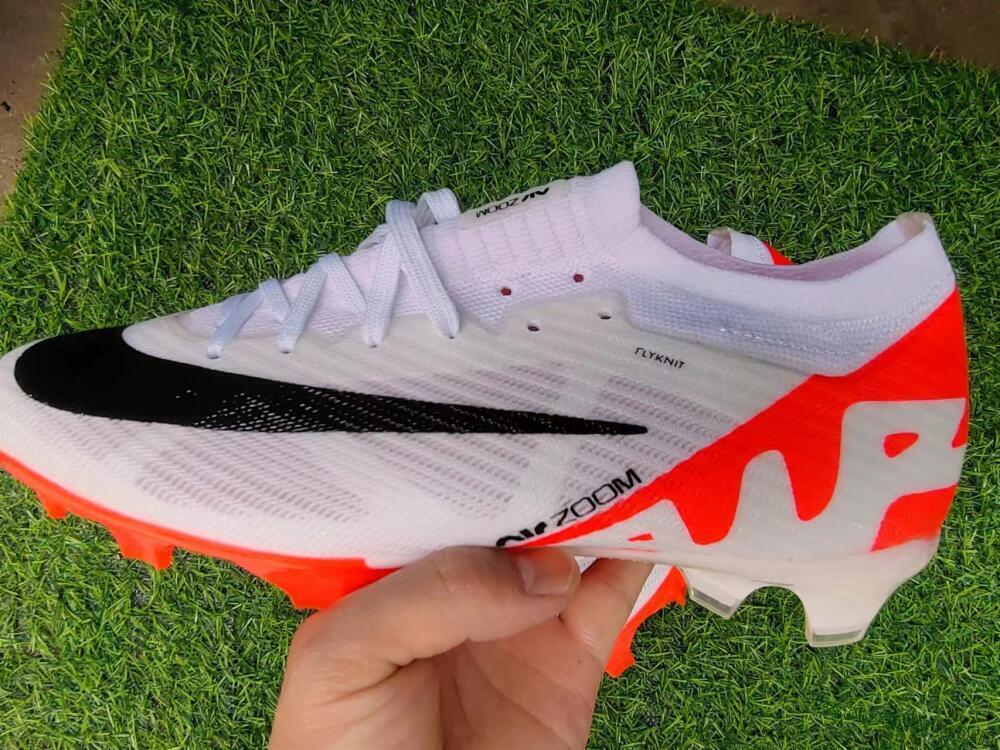 Nike Air Zoom Mercurial Vapor 15 Elite FG Low-Tops Soccer Cleats - White/Black/Red