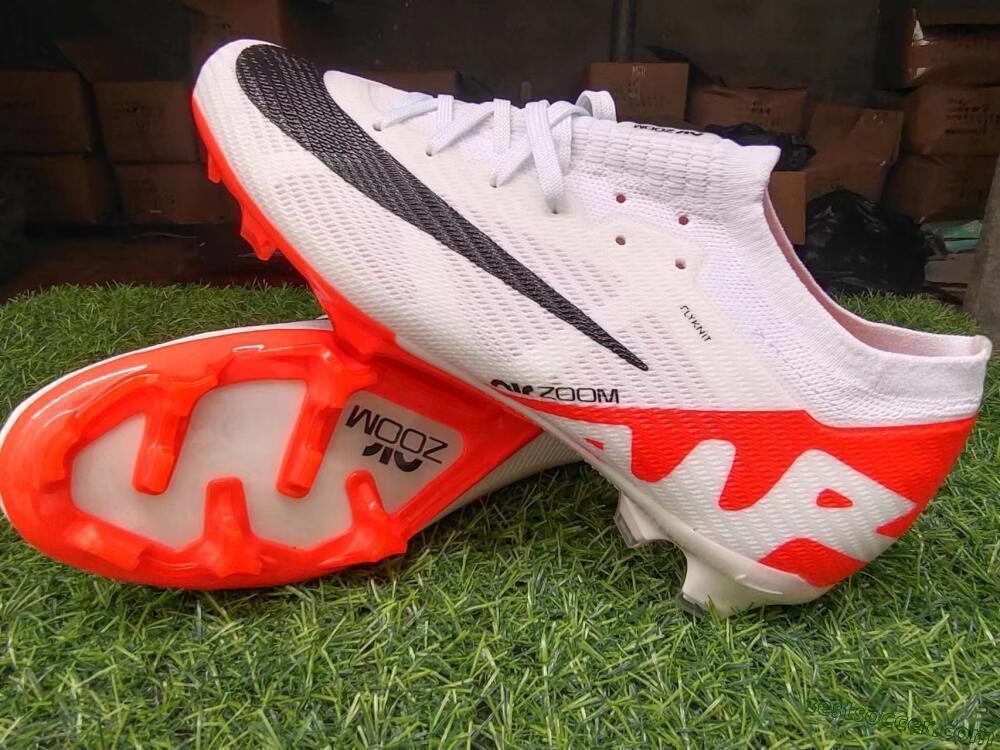 Nike Air Zoom Mercurial Vapor 15 Elite FG Low-Tops Soccer Cleats - White/Black/Red
