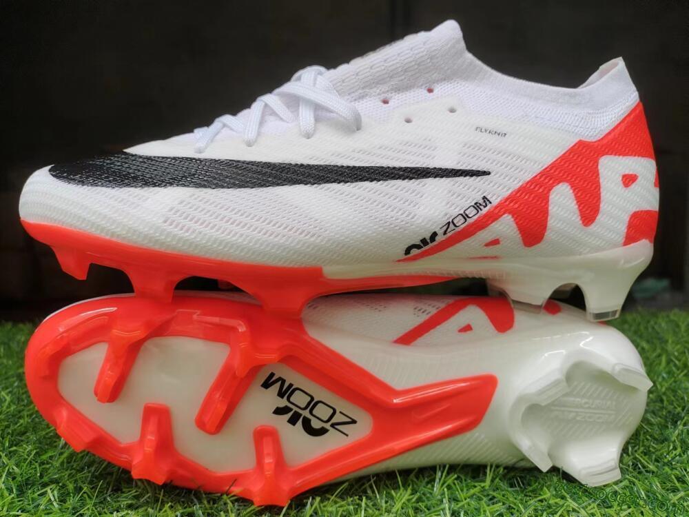 Nike Air Zoom Mercurial Vapor 15 Elite FG Low-Tops Soccer Cleats - White/Black/Red
