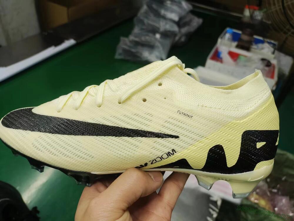 Nike Air Zoom Mercurial Vapor 15 Elite FG Low-Tops Soccer Cleats - Beige/Black
