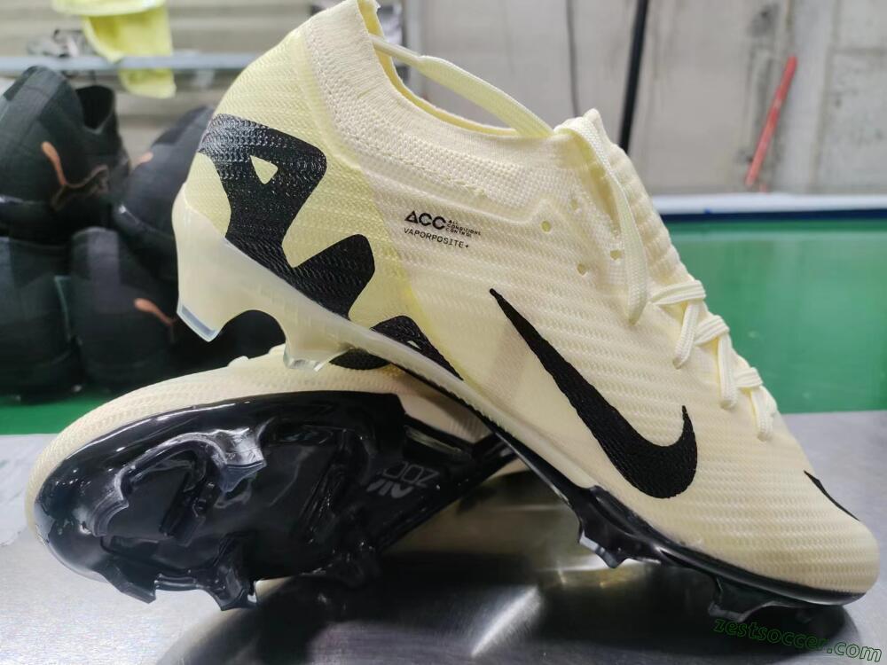 Nike Air Zoom Mercurial Vapor 15 Elite FG Low-Tops Soccer Cleats - Beige/Black