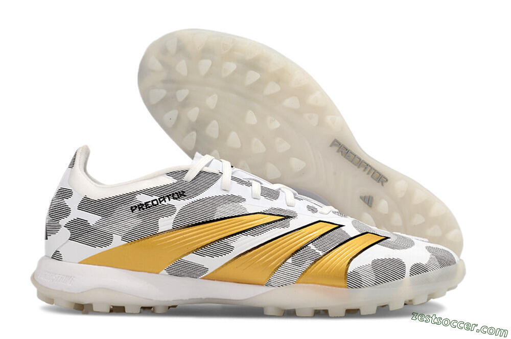 Adidas Predator 24 Elite TF Low-Tops Soccer Shoes - Black/White/Gold 0