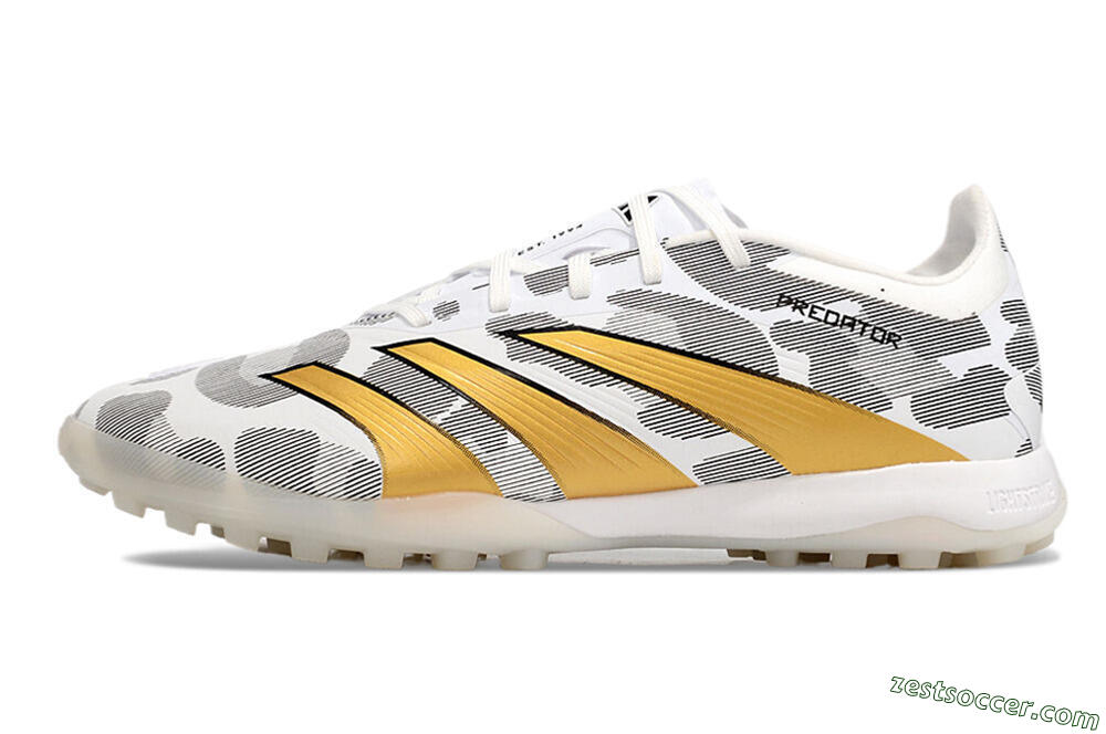 Adidas Predator 24 Elite TF Low-Tops Soccer Shoes - Black/White/Gold 2