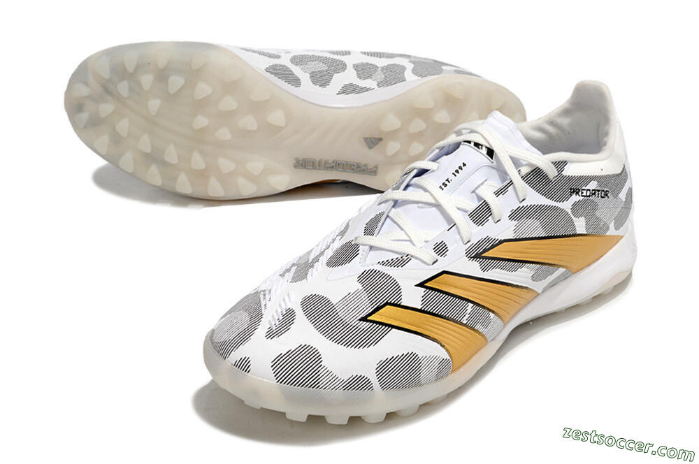 Adidas Predator 24 Elite TF Low-Tops Soccer Shoes - Black/White/Gold 3