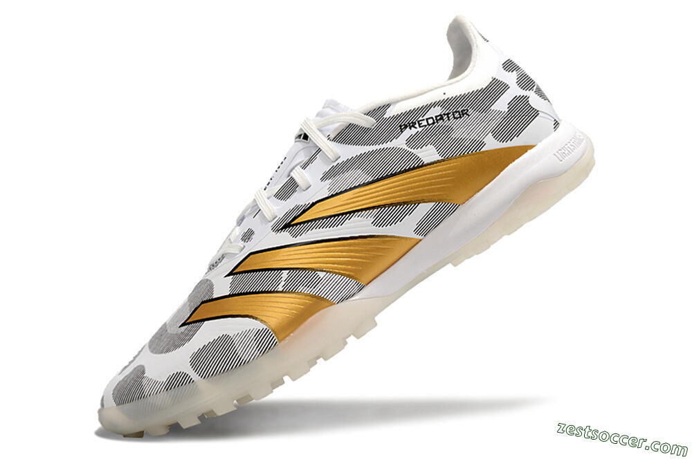 Adidas Predator 24 Elite TF Low-Tops Soccer Shoes - Black/White/Gold 5