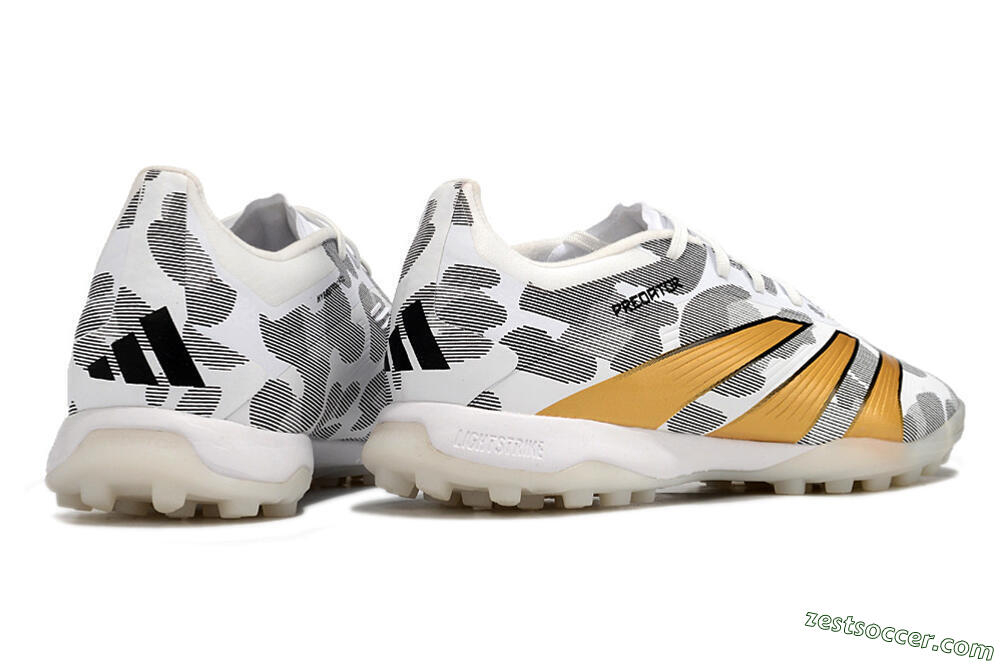 Adidas Predator 24 Elite TF Low-Tops Soccer Shoes - Black/White/Gold 6
