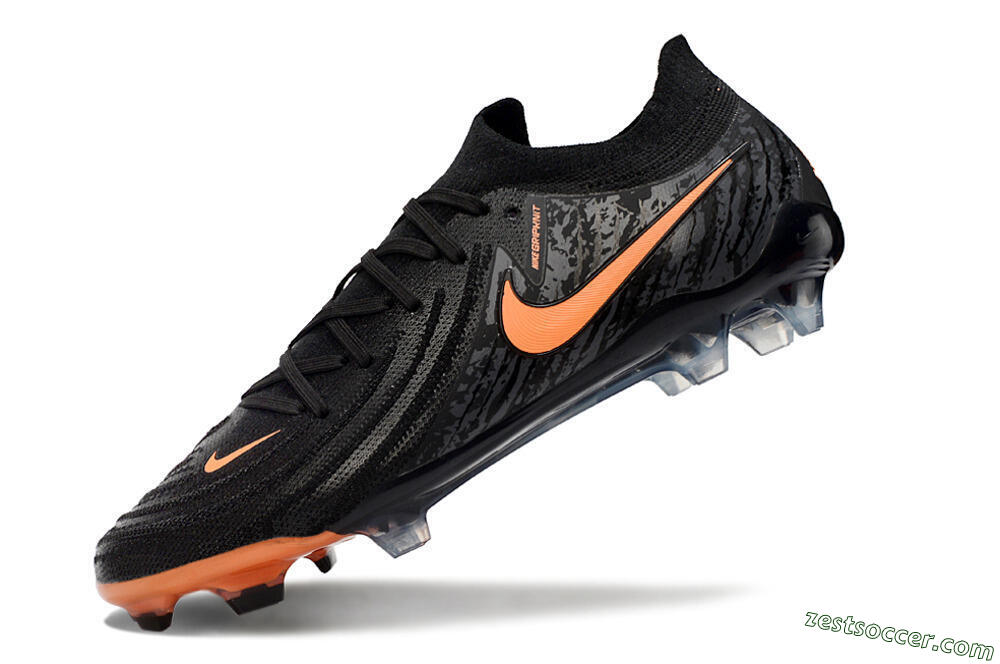 Nike Phantom Luna Elite NU FG Low-Tops Soccer Cleats - Black/Grey/Orange 5