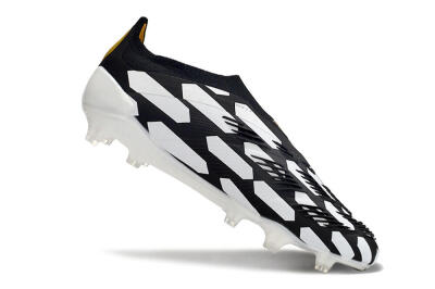 Adidas Predator 24 Elite Laceless FG Low-Tops Soccer Cleats - Black/White/Gold