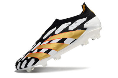 Adidas Predator 24 Elite Laceless FG Low-Tops Soccer Cleats - Black/White/Gold