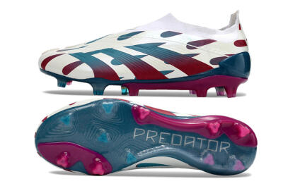 Adidas Predator 24 Elite Laceless FG Low-Tops Soccer Cleats - Beige/Blue/Red