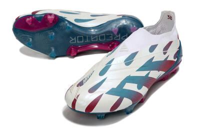 Adidas Predator 24 Elite Laceless FG Low-Tops Soccer Cleats - Beige/Blue/Red