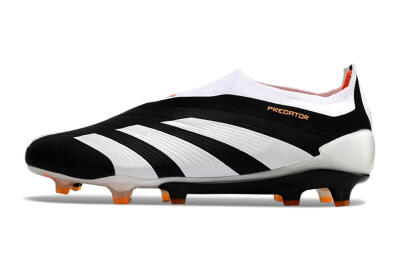 Adidas Predator 24 Elite Laceless FG Low-Tops Soccer Cleats - Black/White/Orange
