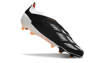 Adidas Predator 24 Elite Laceless FG Low-Tops Soccer Cleats - Black/White/Orange