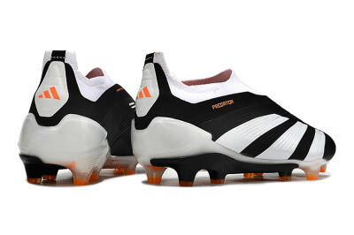 Adidas Predator 24 Elite Laceless FG Low-Tops Soccer Cleats - Black/White/Orange