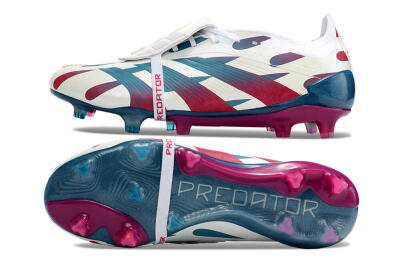 Adidas Predator Elite Foldover Tongue FG Low-Tops Soccer Cleats - White/Blue/Red