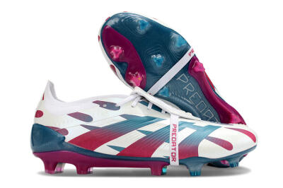Adidas Predator Elite Foldover Tongue FG Low-Tops Soccer Cleats - White/Blue/Red