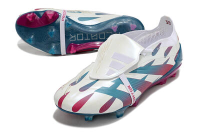 Adidas Predator Elite Foldover Tongue FG Low-Tops Soccer Cleats - White/Blue/Red