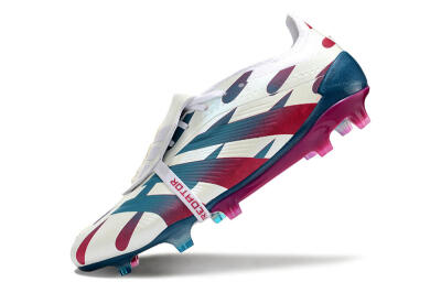 Adidas Predator Elite Foldover Tongue FG Low-Tops Soccer Cleats - White/Blue/Red