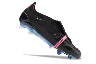 Adidas Predator Elite Foldover Tongue FG Low-Tops Soccer Cleats - Black/Pink/Gold