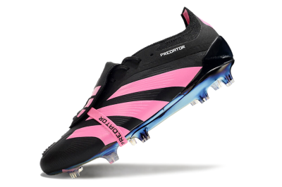 Adidas Predator Elite Foldover Tongue FG Low-Tops Soccer Cleats - Black/Pink/Gold