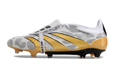 Adidas Predator Elite Foldover Tongue FG Low-Tops Soccer Cleats - White/Black/Gold
