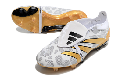 Adidas Predator Elite Foldover Tongue FG Low-Tops Soccer Cleats - White/Black/Gold